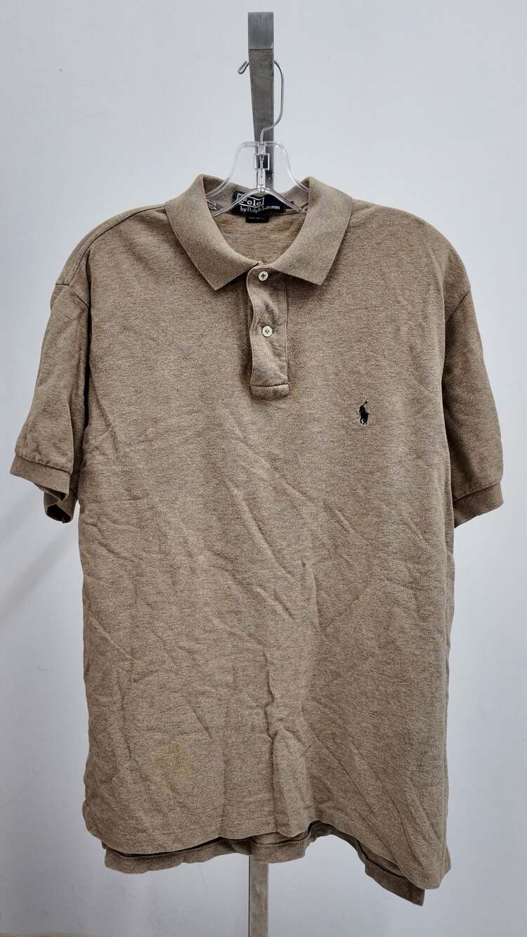 Polo by Ralph Lauren Men’s Short Sleeve Pique Polo Shirt – Tan/Khaki (Medium)